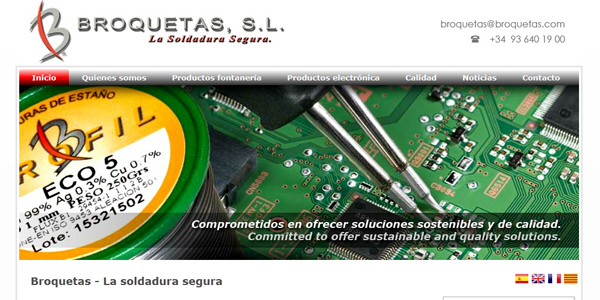Portfolio of works of design, creation and programming of web pages for manufacturer of industrial welding wires