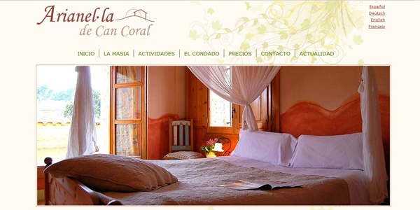 Portfolio of works of design, creation and programming of web pages for rural house, rural hotel and rural tourism