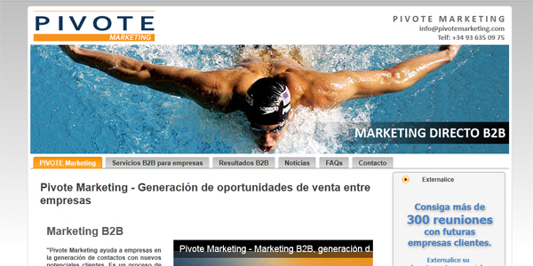 Pivote Marketing: Portfolio of design, creation and programming of web pages for small businesses and SMEs